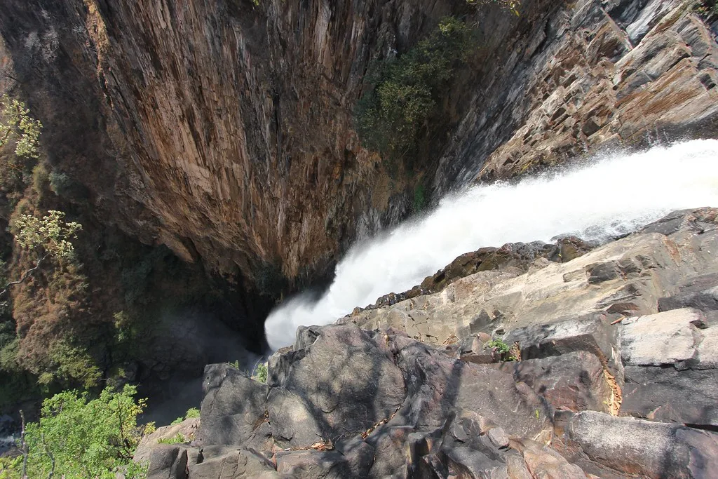 Archaeologists working at Kalambo Falls where a 476,000-year-old wooden structure was found