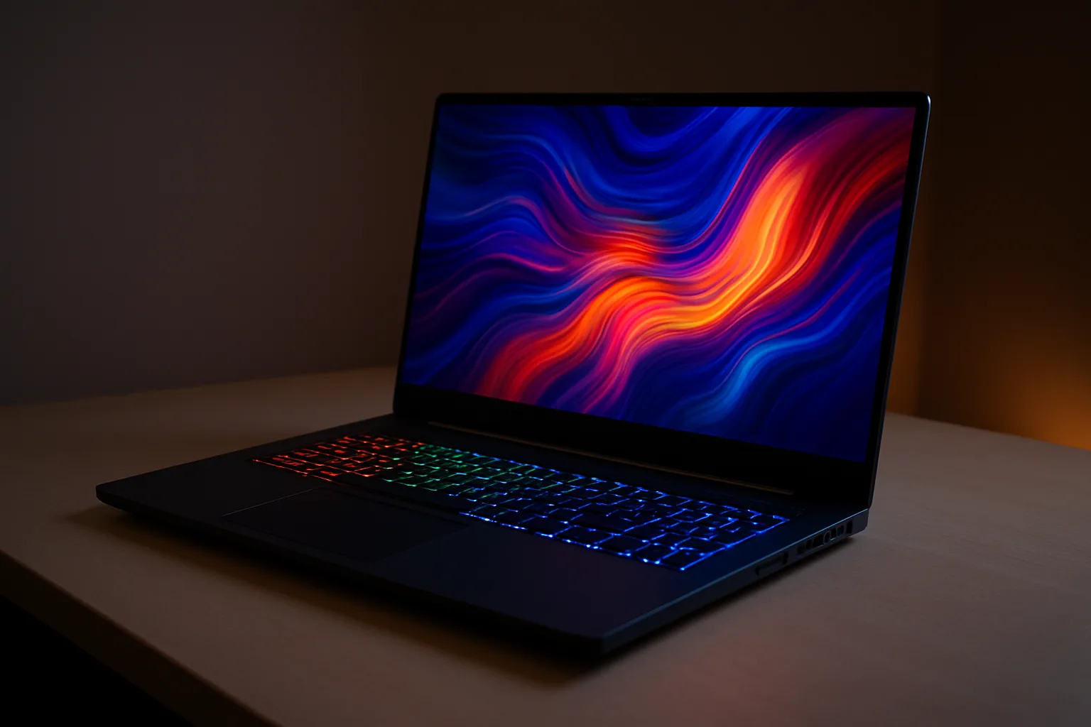 Gigabyte A16 gaming laptop deal with RTX 5070 on a desk