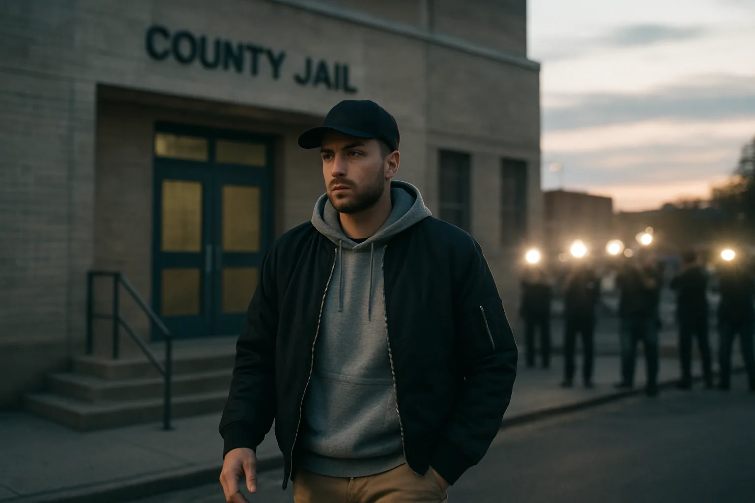Influencer Shamar McCoy outside a jail discussing clout and his battery case