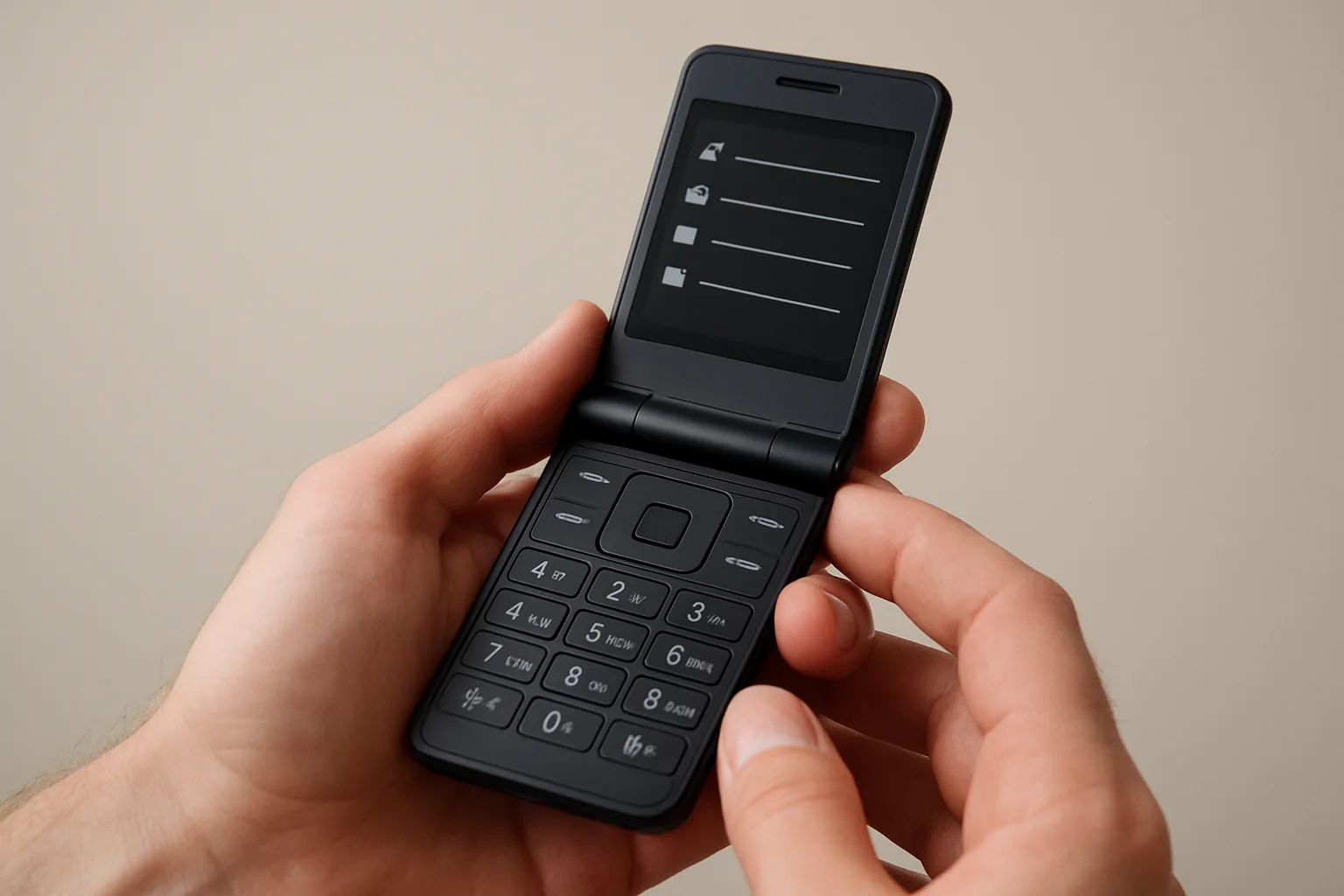 Light Flip minimalist flip phone with T9 keypad and simple interface