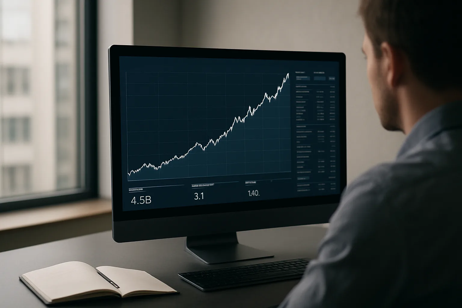 Chart showing surge in a UK stock alongside balance sheet improvement