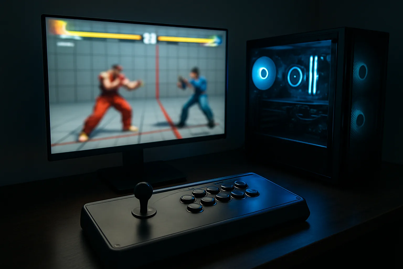 Player testing Marvel Tōkon: Fighting Souls patch on a PC fighting game setup