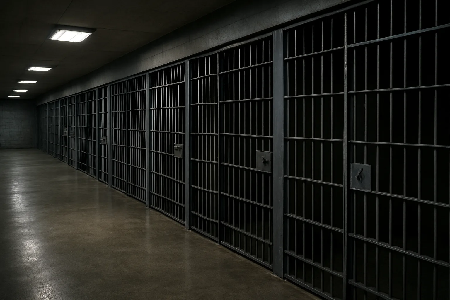 Empty jail corridor where Shamar McCoy says his fame followed him inside